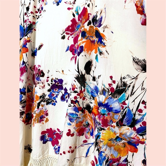 Umgee+ Floral Frayed Tassel Kimono - Picture 4 of 7